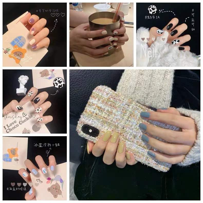 

Semi Cured Gel Nail Stickers Waterproof Floristic 14Strips Gel Nail Polish Strips Full Cover Nail Patch DIY Nail Art Making