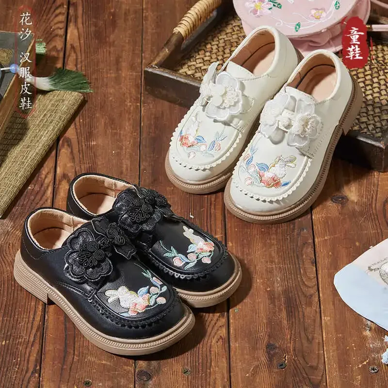 Children's Hanfu shoes ethnic style embroidered shoes traditional soft-soled kindergarten classmates Hua Xi girls Chinese style