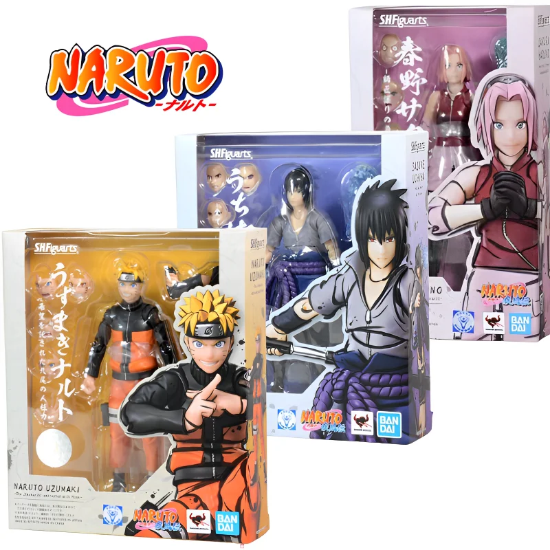 

Original Bandai Shfiguarts Naruto Action Figures Naruto: Shippuden Sasuke Sakura Uchiha Madara Model Figurine Movable Toy Dolls