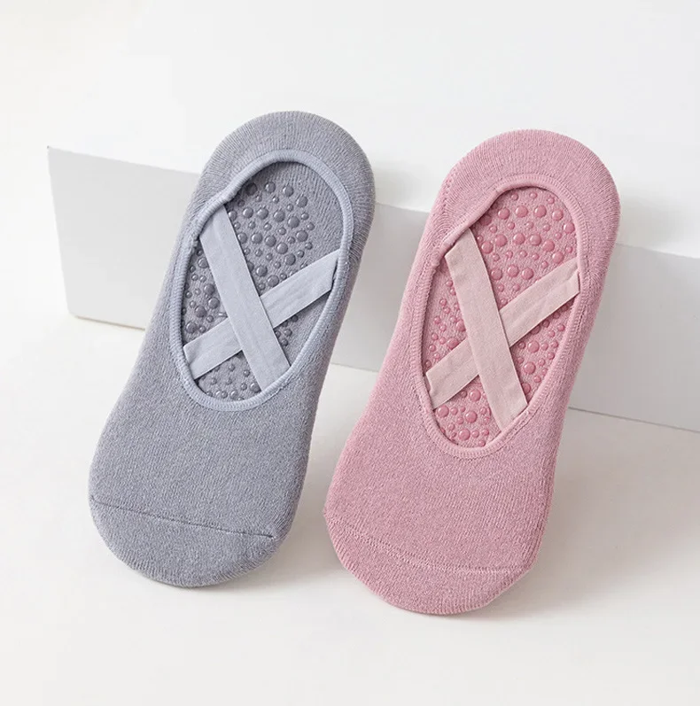 1–5 Paar rutschfeste Yoga-Socken für Damen, für Tanz, Pilates, Fitness, atmungsaktive No-Show-Socken aus Baumwolle mit Silikongriff für das Training im Innenbereich – Detail 5