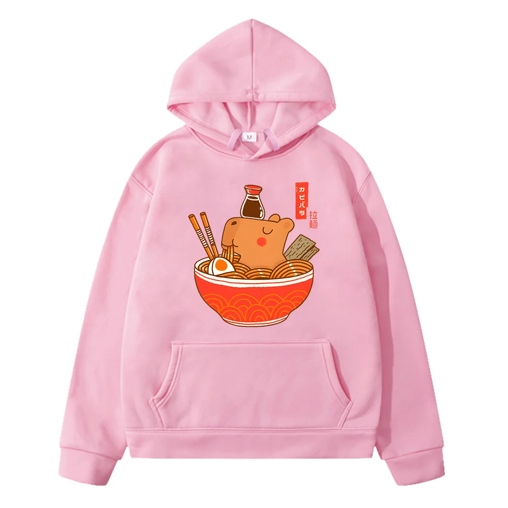 

Capybara Eat Ramen Hoodies Kids Korean Style Aesthetic Graphic Funny Hooded Shirt Girls Boys Long Sleeve Parent-child Clothes