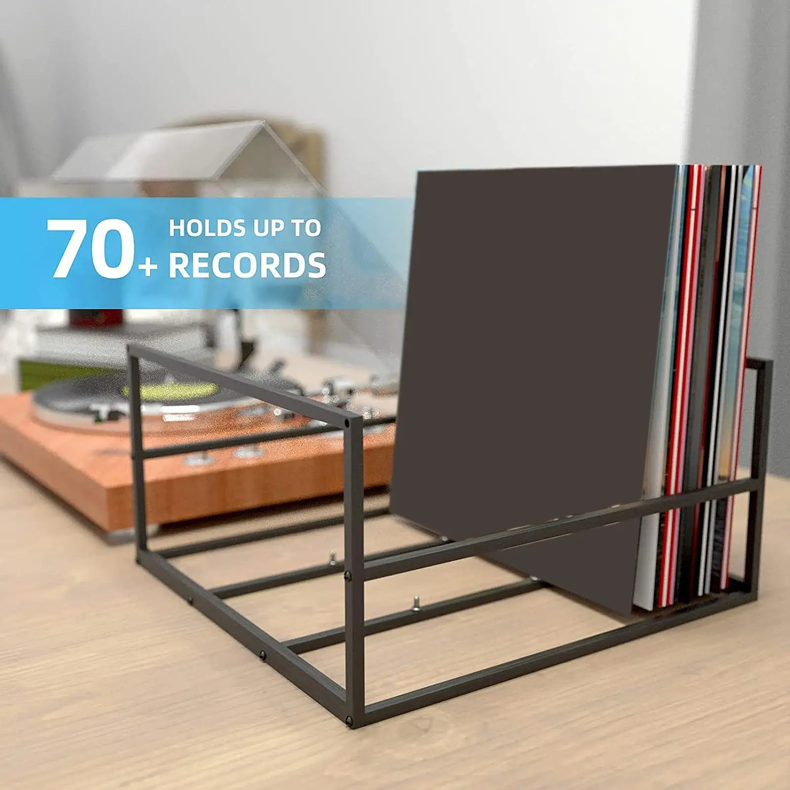 

Подставка для виниловых пластинок. Держатель для пластинок вмещает до 70 альбомов. Многоцелевой держатель для хранения альбомов в фермерском доме. Органайзер.