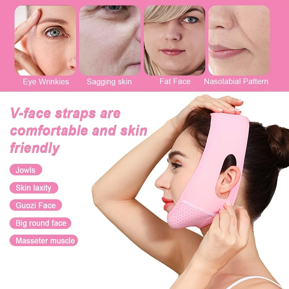 V Shape Face Lifting Band Face Band, Soft Chin Strap V Face Bandage Tightening Facial Skin, Sleeping Strap Beauty Body Care Tool