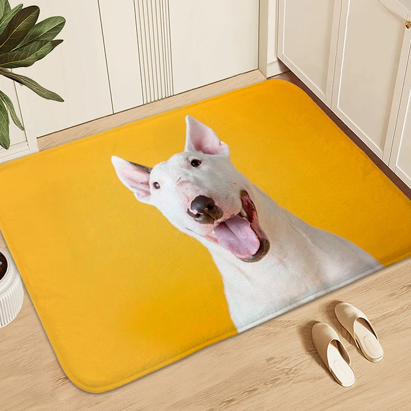 Custom Rug Bull Terrier Aesthetic Carpet for Home Entrance Doormat Living Room Floor Carpet Kitchen Treadmill Bath Mat Washable