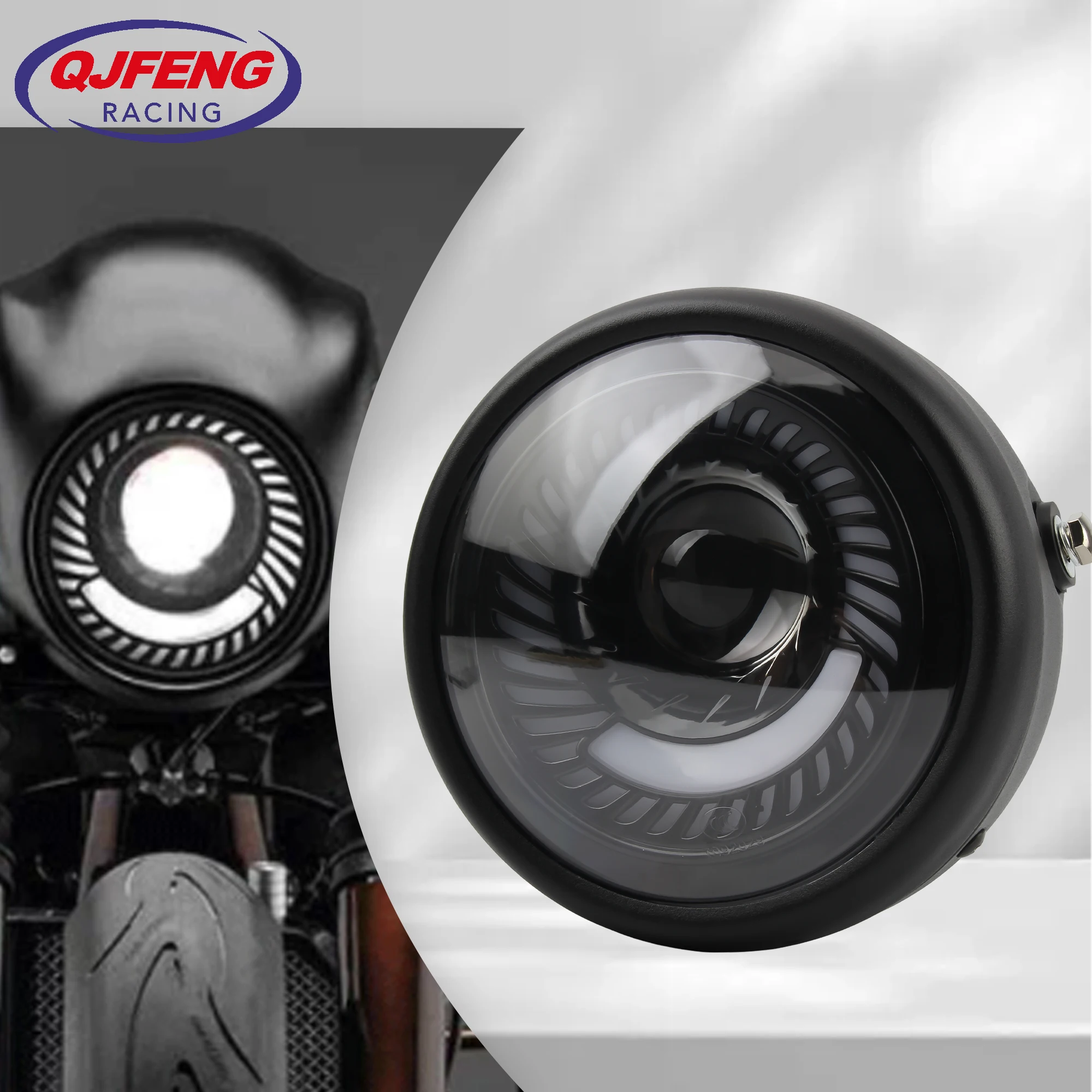 

Motorcycle LED Headlight Round Light Universal for Cruisers Choppers Cafe Racer Bobber Moto Parts 6.5" Head Lamp Accessories