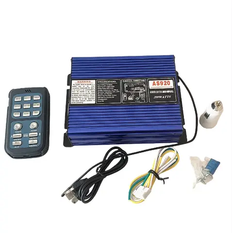 DC12V 200W Wireless control Emergency Car Police Siren Amplifier Fire truck Siren Ambulance Car Alarm with20 Tones,PA System
