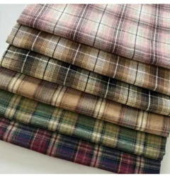 High Quality Brushed Plaid Fabric By The Meter for Shirts Clothing DIY Sewing Plain Polyester Cotton Textile Soft Skin-friendly