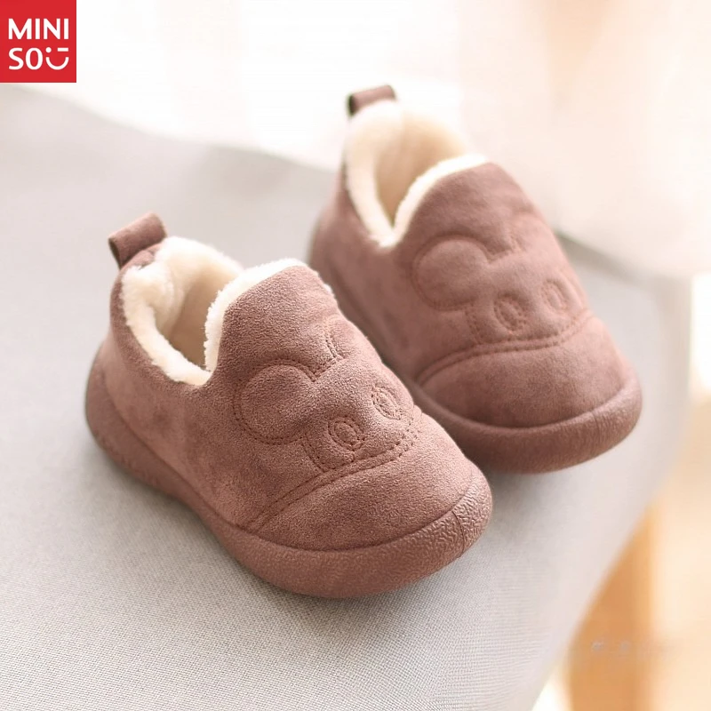 

Детские зимние пинетки Miniso на мягкой подошве, нескользящие первые ходунки на флисовой подкладке