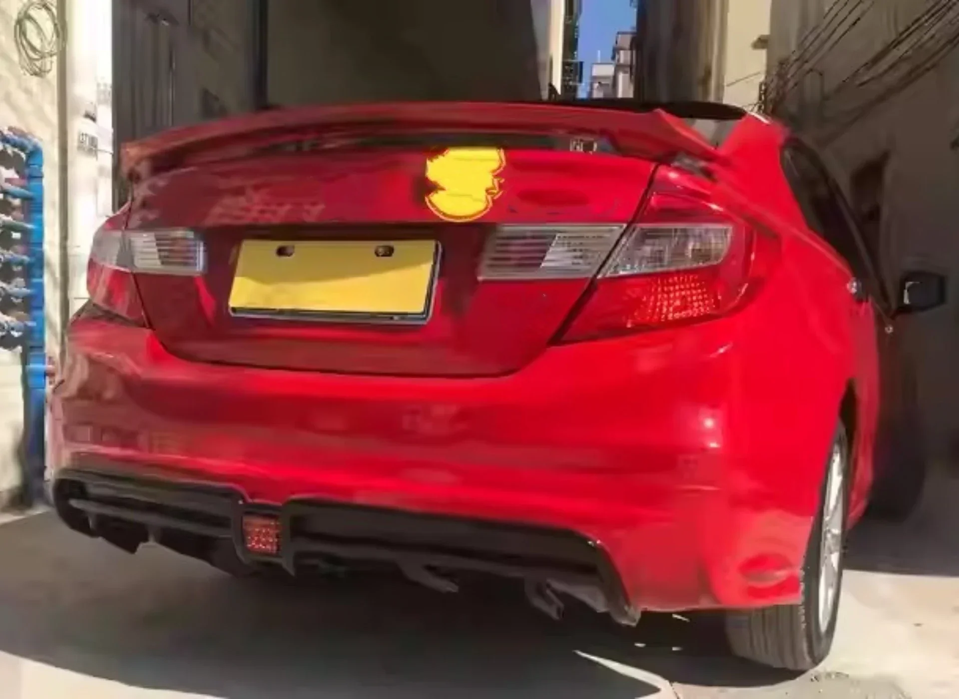 Body Kit PP Material Front Rear Lip with Light Side Skirt for Honda Civic 9th 2012-2013 R Style Surround Car Accessories - Image 6