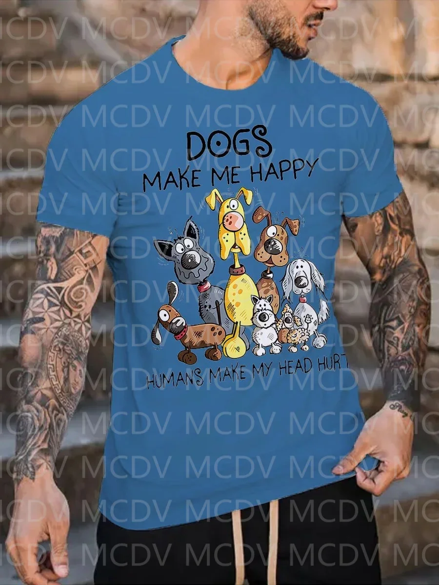 T-shirt imprimé pour hommes, Love Dog Make Me Happy, T-shirt coloré, The Best He Him Hole, LGBT3D, Été 2023