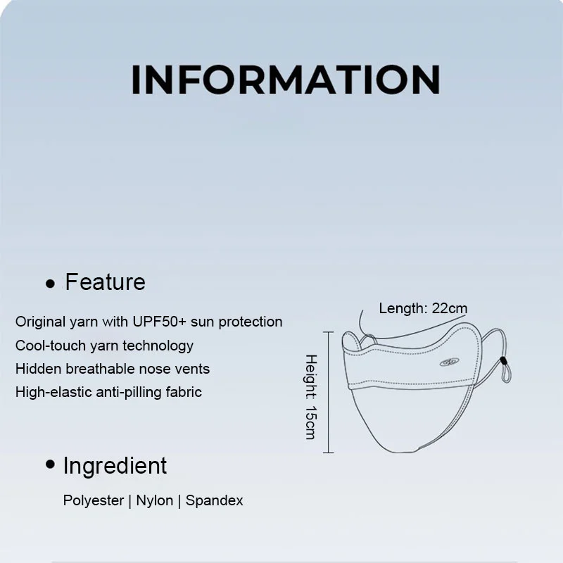 HUA HUA Summer Ice Silk UV Protection Face Mask For Men, Outdoor Sun Shield Face Cover With Eye Corner Guard