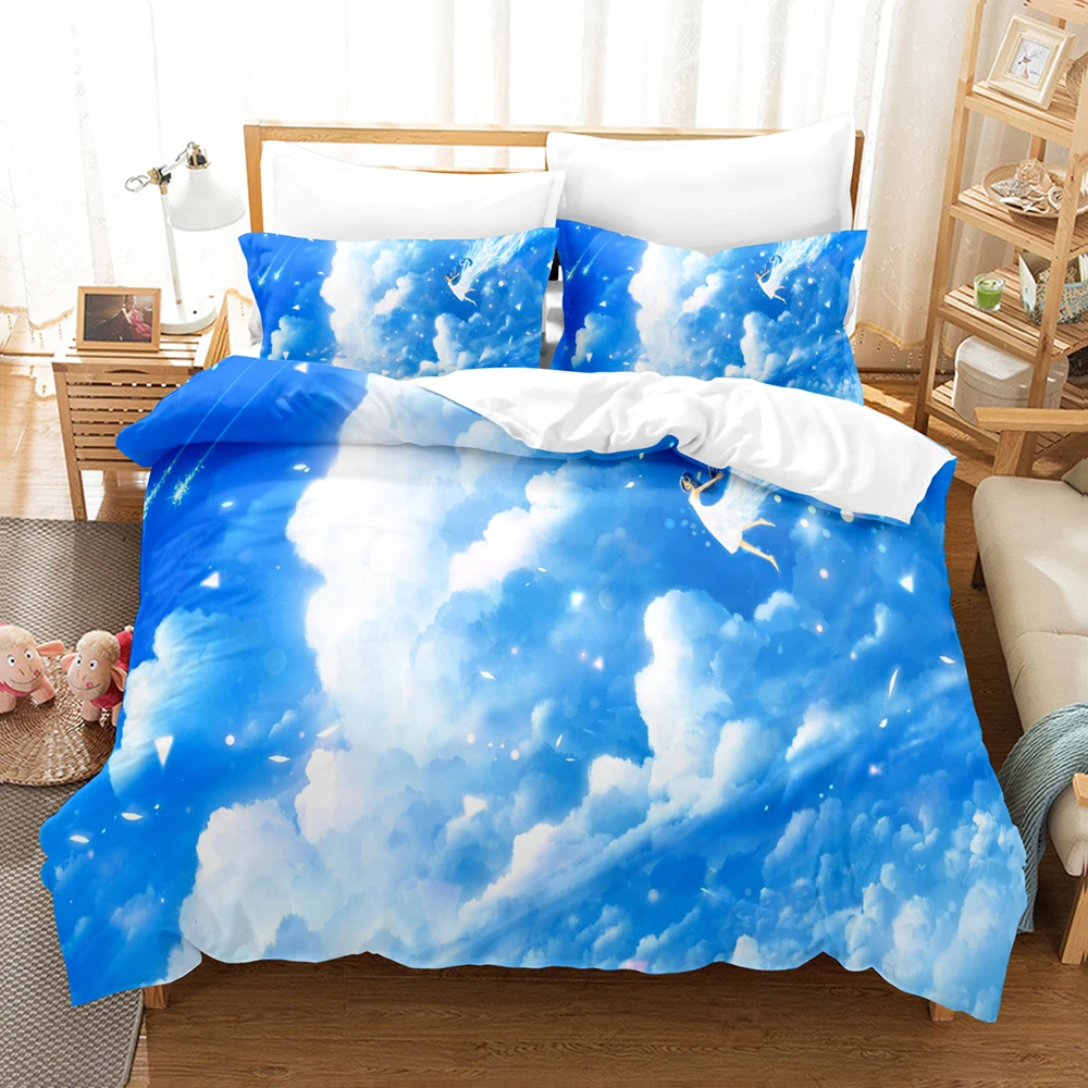 

Bedding Set Rainbow Sky Duvet Cover Boys, Kid's Quilt Cover Girls Room Gorgeous Starry Sky Bedding King/Queen Duvet Cover Set