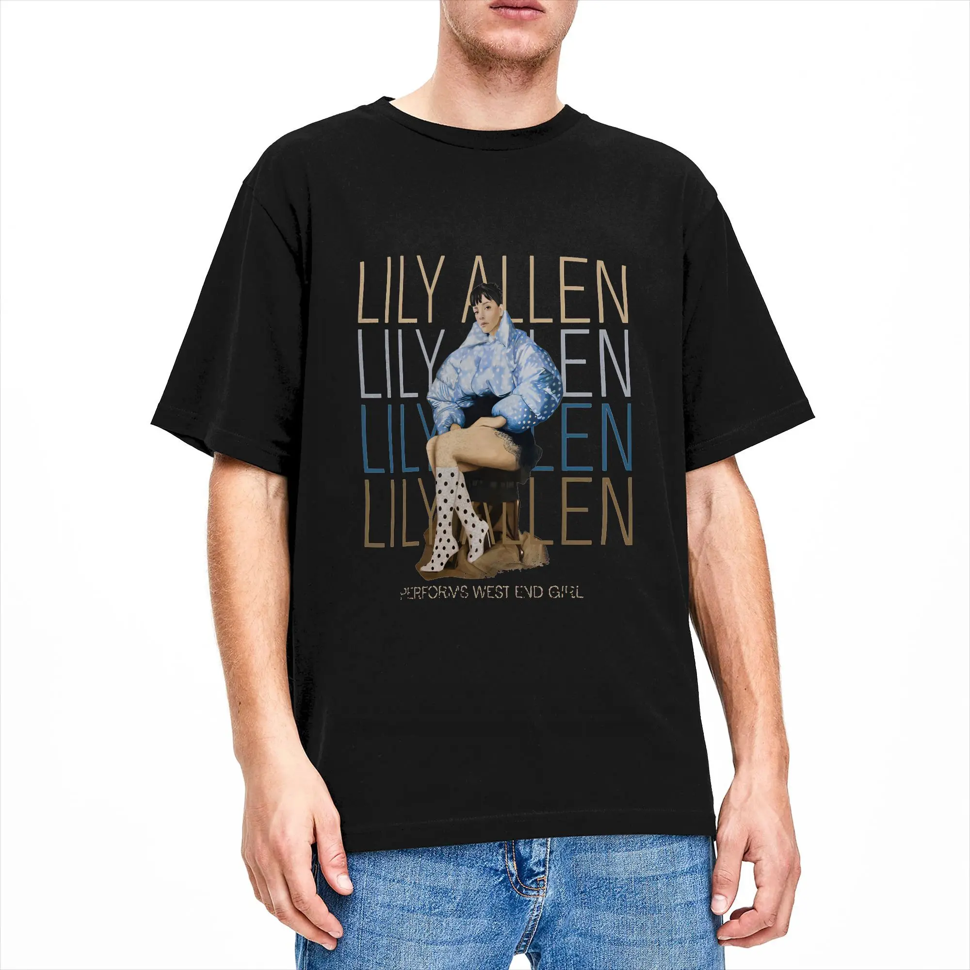 Lily Allen Performs West End T-Shirt Summer  Vintage T Shirts 100% Cotton Leisure Tshirt For Men Pattern Clothes