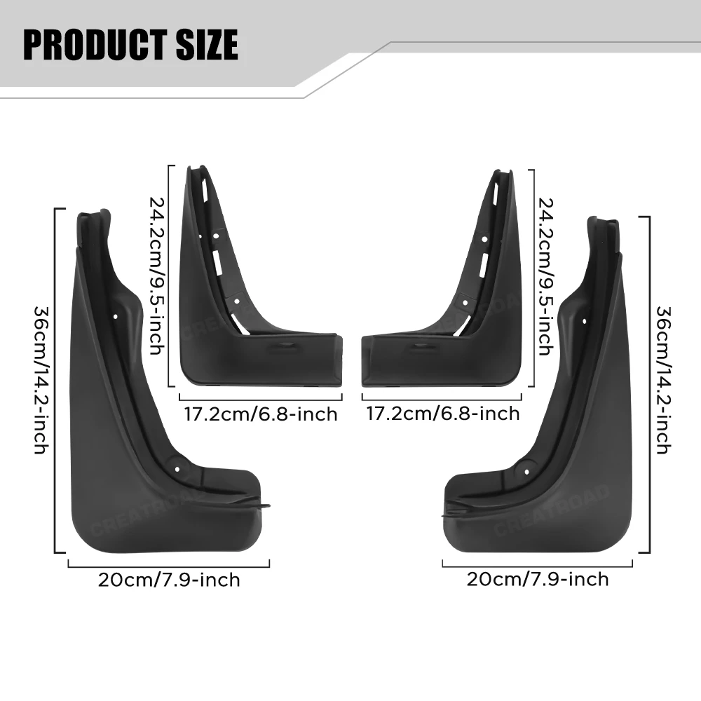 Custom Fit 4PCS Mud Flaps for Mini Cooper ONE R56 2008 2009 2010 2011 2012 2013 2014 No Drilling Splash Guards Fender
