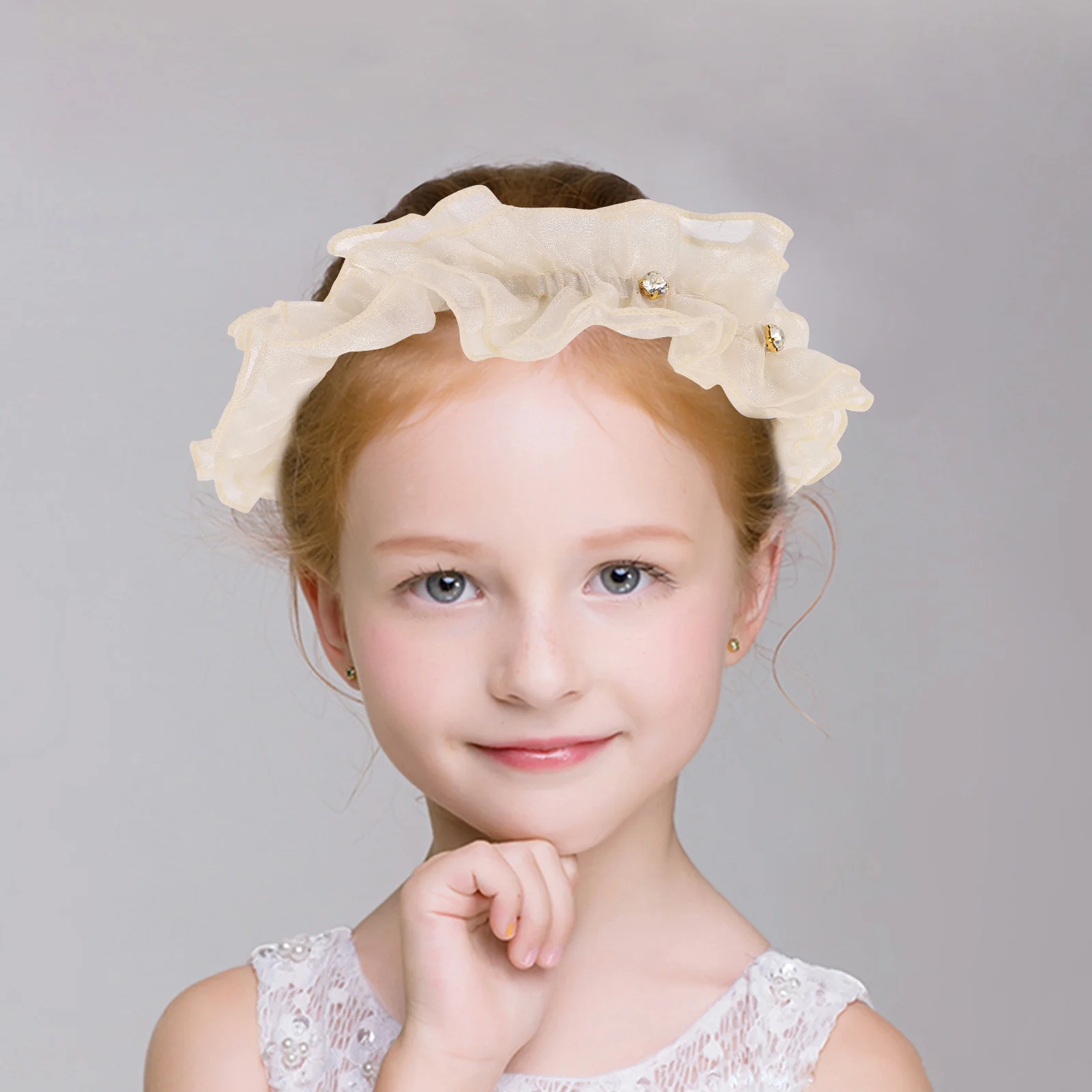 عصابة رأس أنيقة من الدانتيل على طراز لوليتا الحلو للنساء، زينة شعر مريحة طوال اليوم، إكسسوارات عصرية للحفلات #4