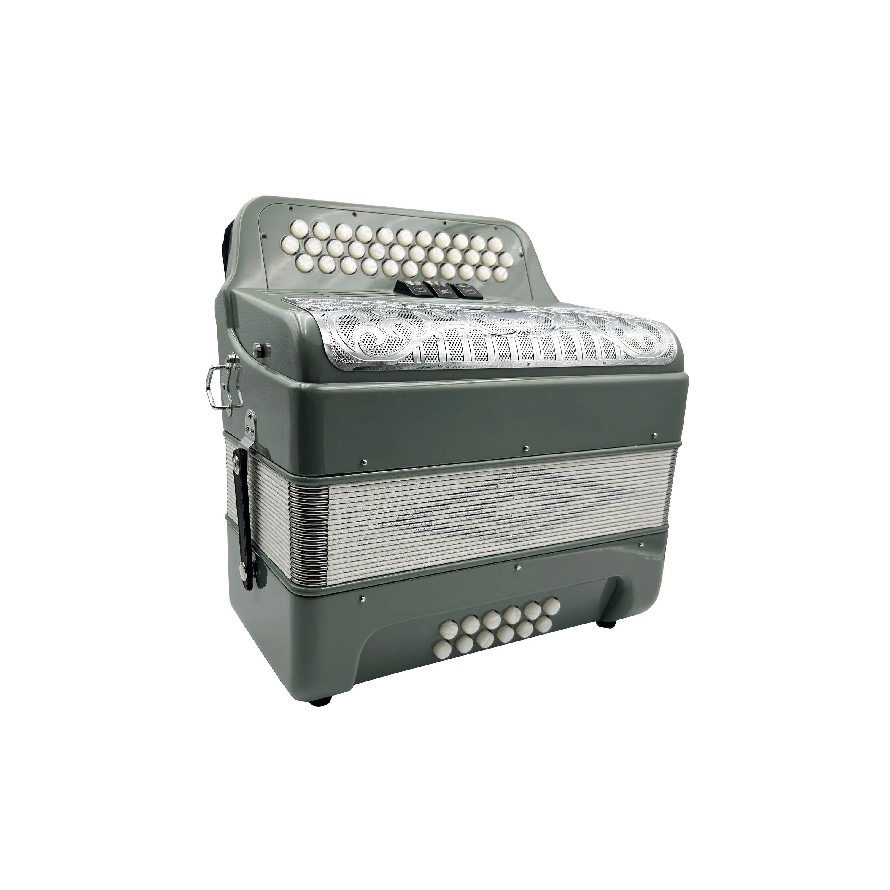 SEASOUND Professional JB3412C หีบเพลง 12 Bass 3 Registers 34 ปุ่ม Sky สีเทา Body Silver Grill สีขาวปุ่ม Diatonic