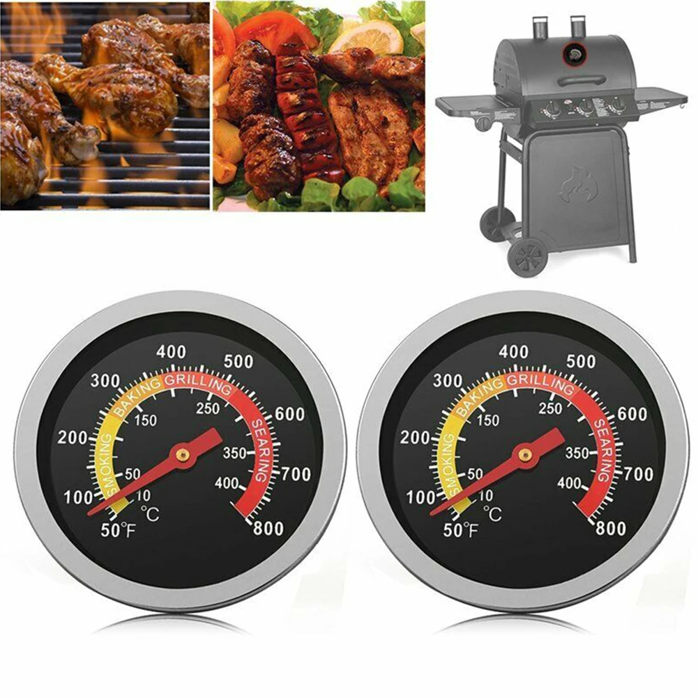 1pcs Stainless Steel Barbecue Thermometer Oven Temp Gauge 10~400℃ BBQ Smokers Grill Temperature Gauge Home Kitchen Accessories