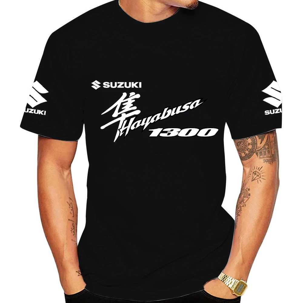 Camiseta de algodón 100% para hombre, estilo moderno, talla grande, para verano, uso diario, deportes al aire libre, informal, holgada, de manga corta, Suzuki Hayate GSX1300R