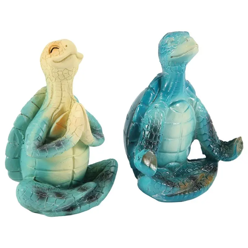 B50C 2PCS Sea Turtle Yoga Figurines Decorations, Meditation Yoga Turtle Decor, Home Decorations