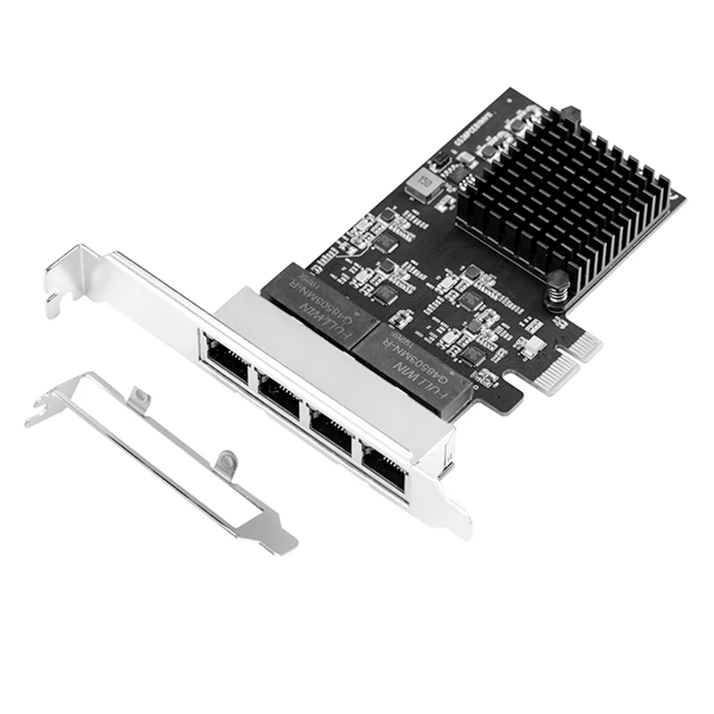 Pcie 4 Ports Gigabit Ethernet Controller Card 1X 1000Mbps NIC RTL8111H Chips With Low Profile Bracket For Desktop