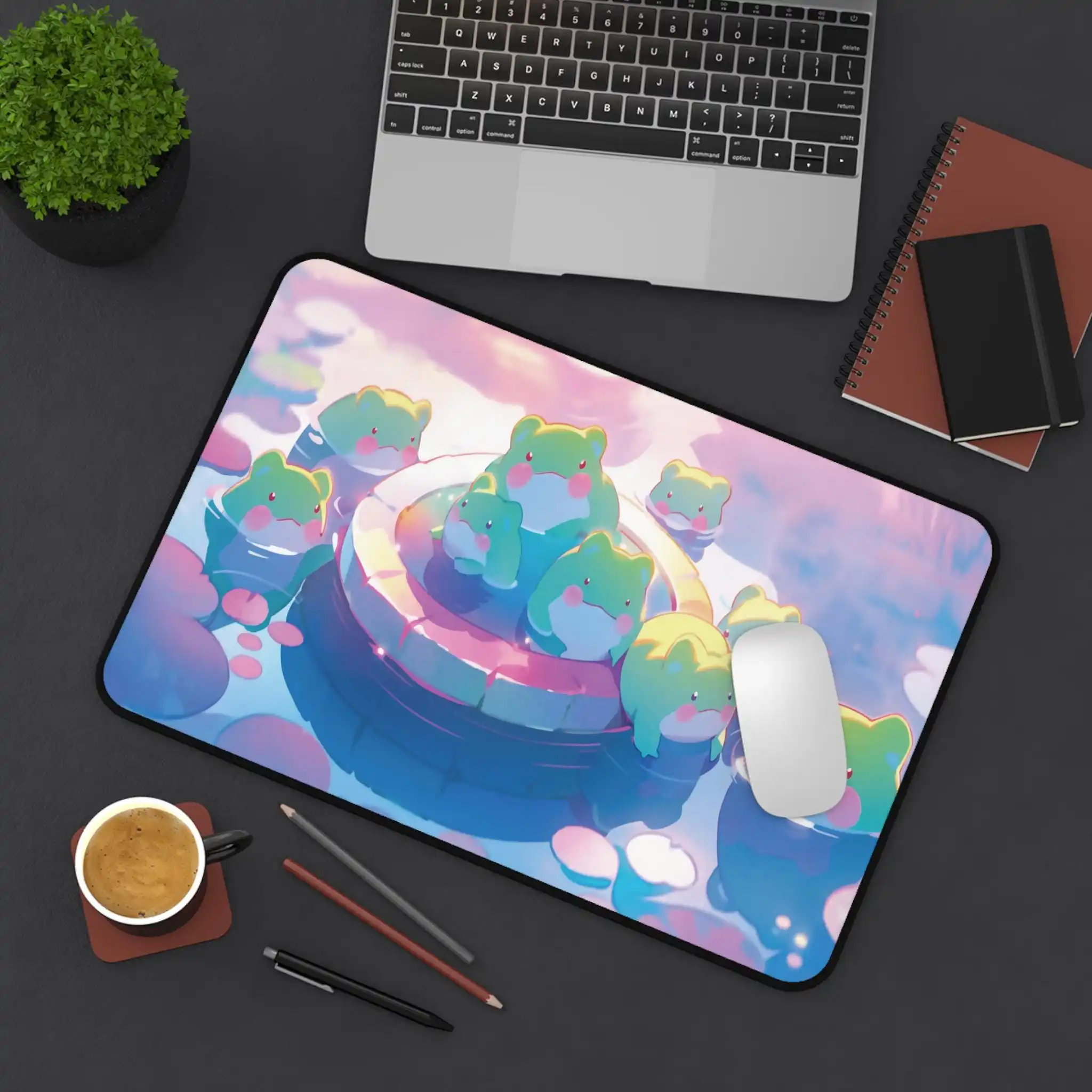 

Frog Lover Table Mats,pastel Anime Mouse Pad,cute Office Accessories,computer Deskmat,cute Desktop Decoration, Gamer Accessories