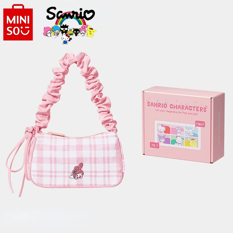 Miniso Sanrio 2024 New Women's Handbag Fashionable High Quality Nylon Girl Shoulder Bag Cartoon Versatile Girl Underarm Bag