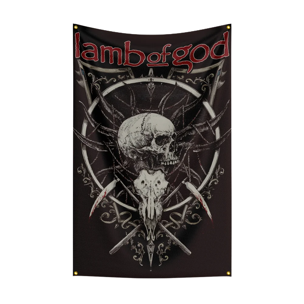 3x5 Ft L-Lamb Of Gods Heavy Rock Band Flag Polyester Digital Printing Banner for Bedroom Wall Art Out Door Tapestry Decoration