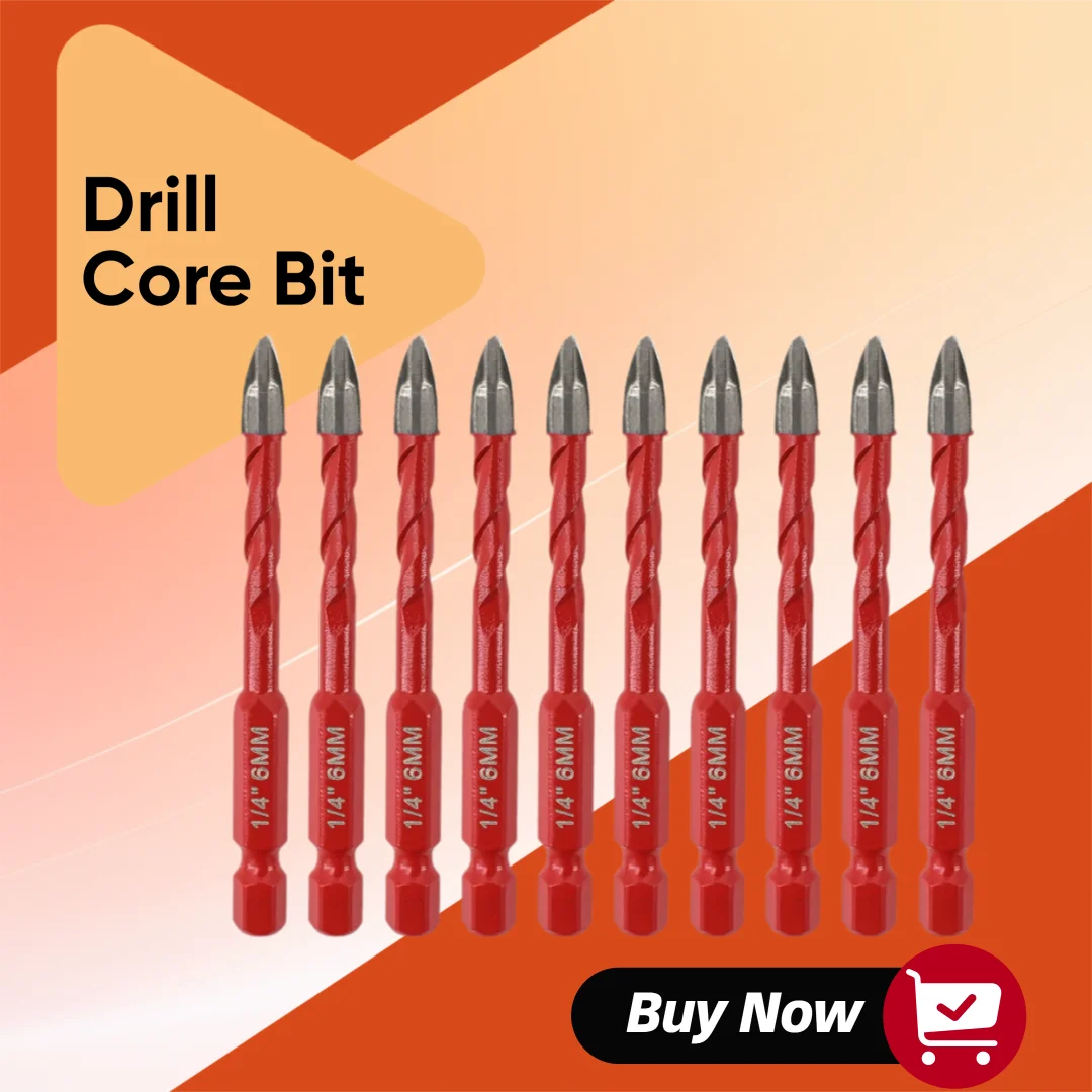 

FOCSTOL Carbide Core Bit 6mm 10PCS Drill Bit Set Quick-fit Shank Tipped Hole Saw Woodworking For Plastic Masonry Ceramic Tile