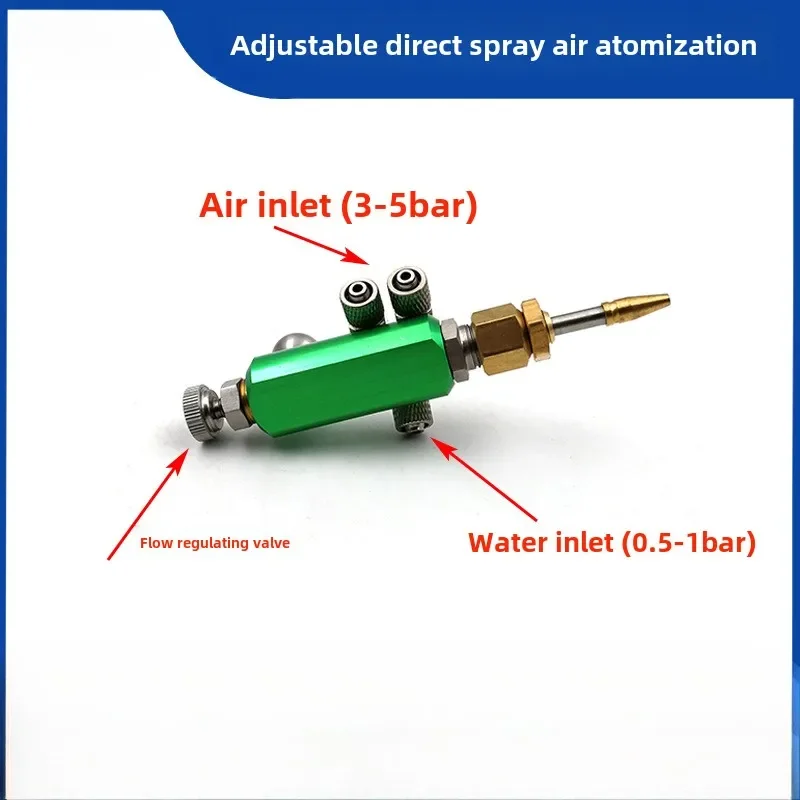 Right Angled Air Atomizing Nozzle for Dust Removal and Humidification Adjustable Direct Spray Two Fluid Gas Liquid Mixture