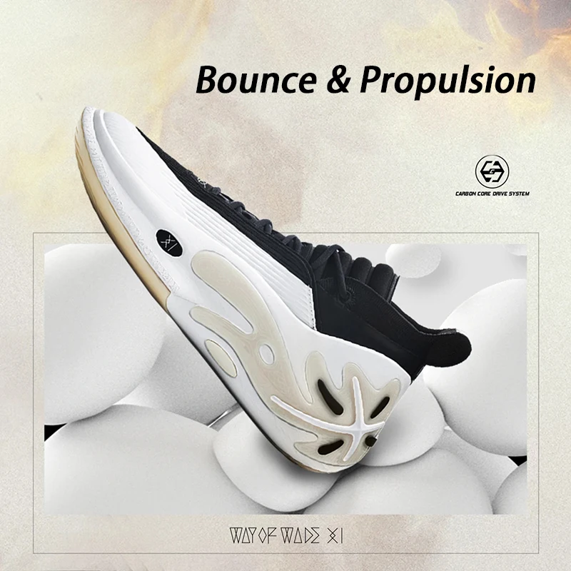 Li-Ning 남성용 WAY OF WADE 11 화이트 핫 프로페셔널 농구화, 탄소 플레이트 쿠션 지지대 실내 스니커즈 ABAU049