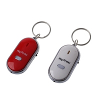 6Pcs Whistle Lost Key Finder Flashing Beeping Locator Remote Keychain LED Ring