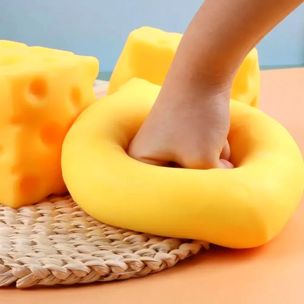 

Giant Cube Cheese Squishy Toy Soft Stress Relief Slow Rising Sensory Fidget Toys for Kids and Adults Relaxing Gifts Office Home
