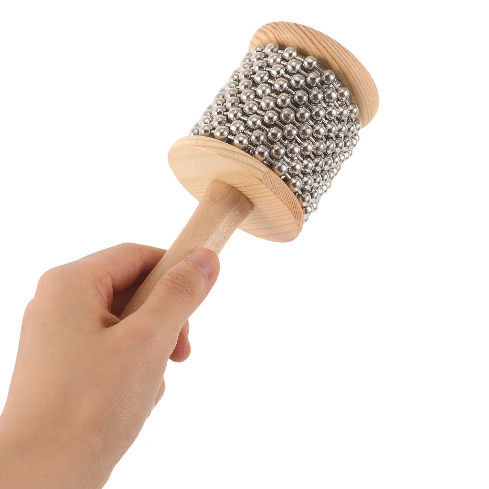Wooden Hand Shaker Instrument for Music Teachers – Mini Cabasa Egg Percussion Rhythm Shaker Set