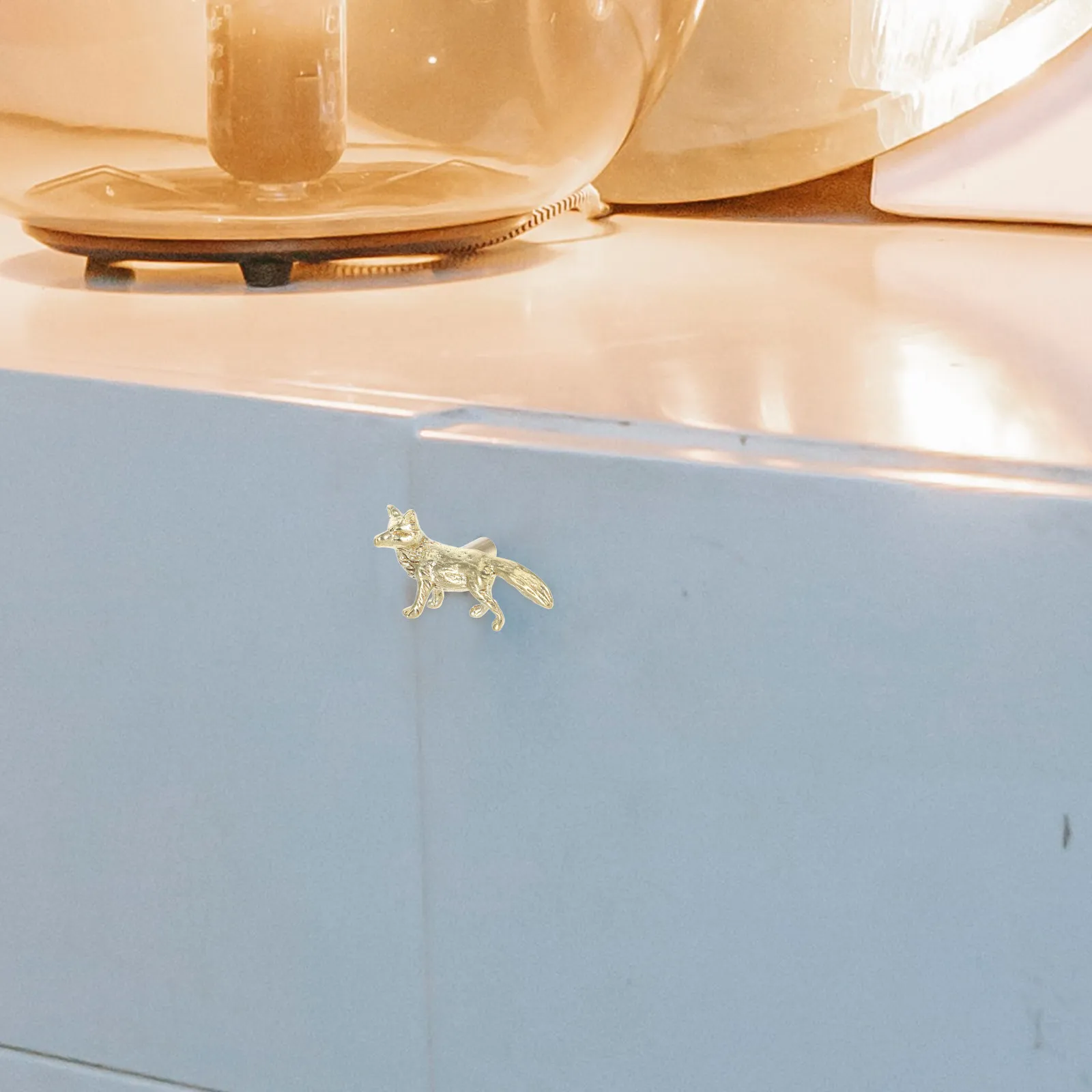 Fox Cabinet Brass Handles Drawer Knobs Animal Decorative Pulls Furniture Hardware for Wardrobe Kitchen Dresser