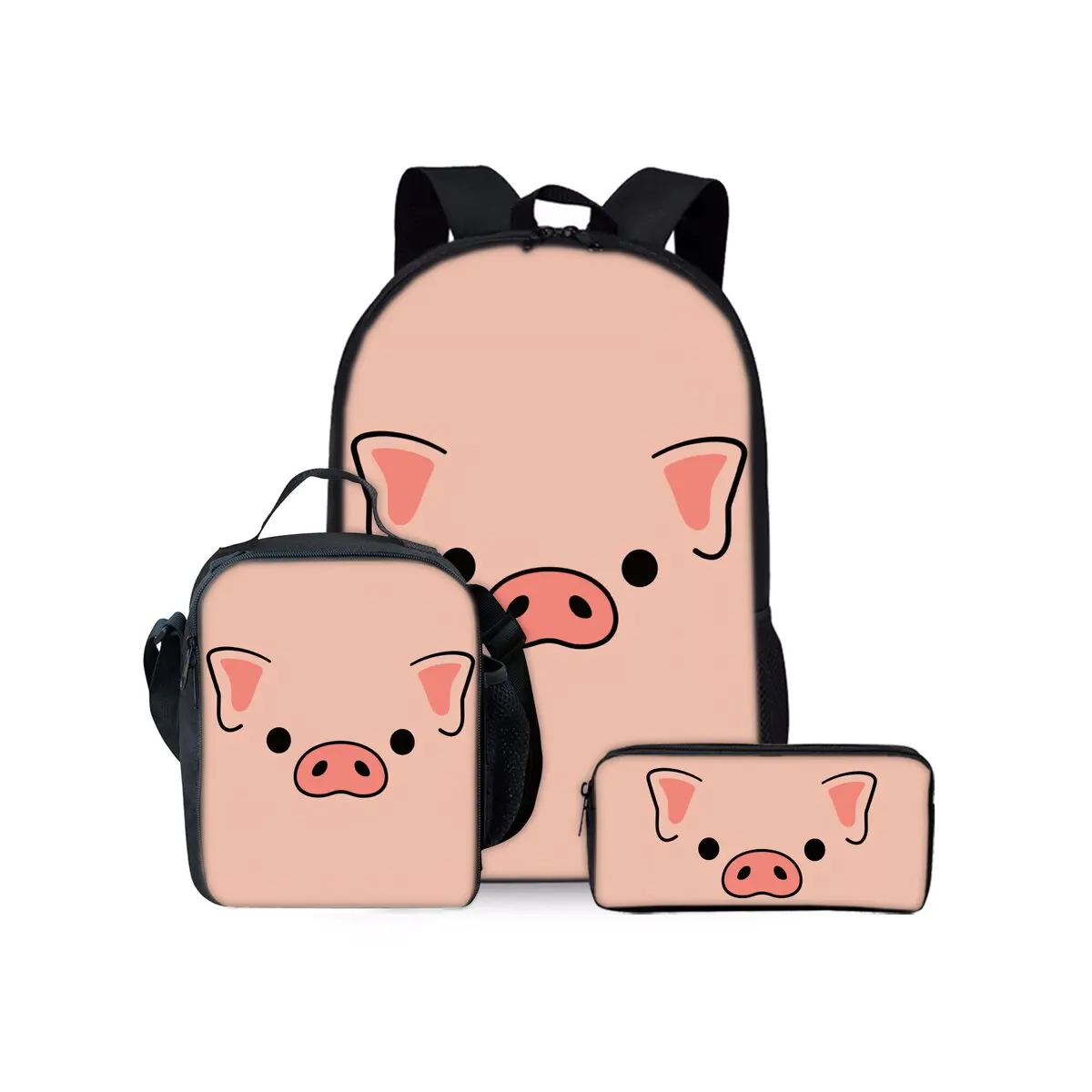 

Комплект рюкзаков из трех предметов с принтом розовой свиньи для мальчиков и девочек, лучшие подарки, школьная сумка с 3D мультяшным рисунком для детей