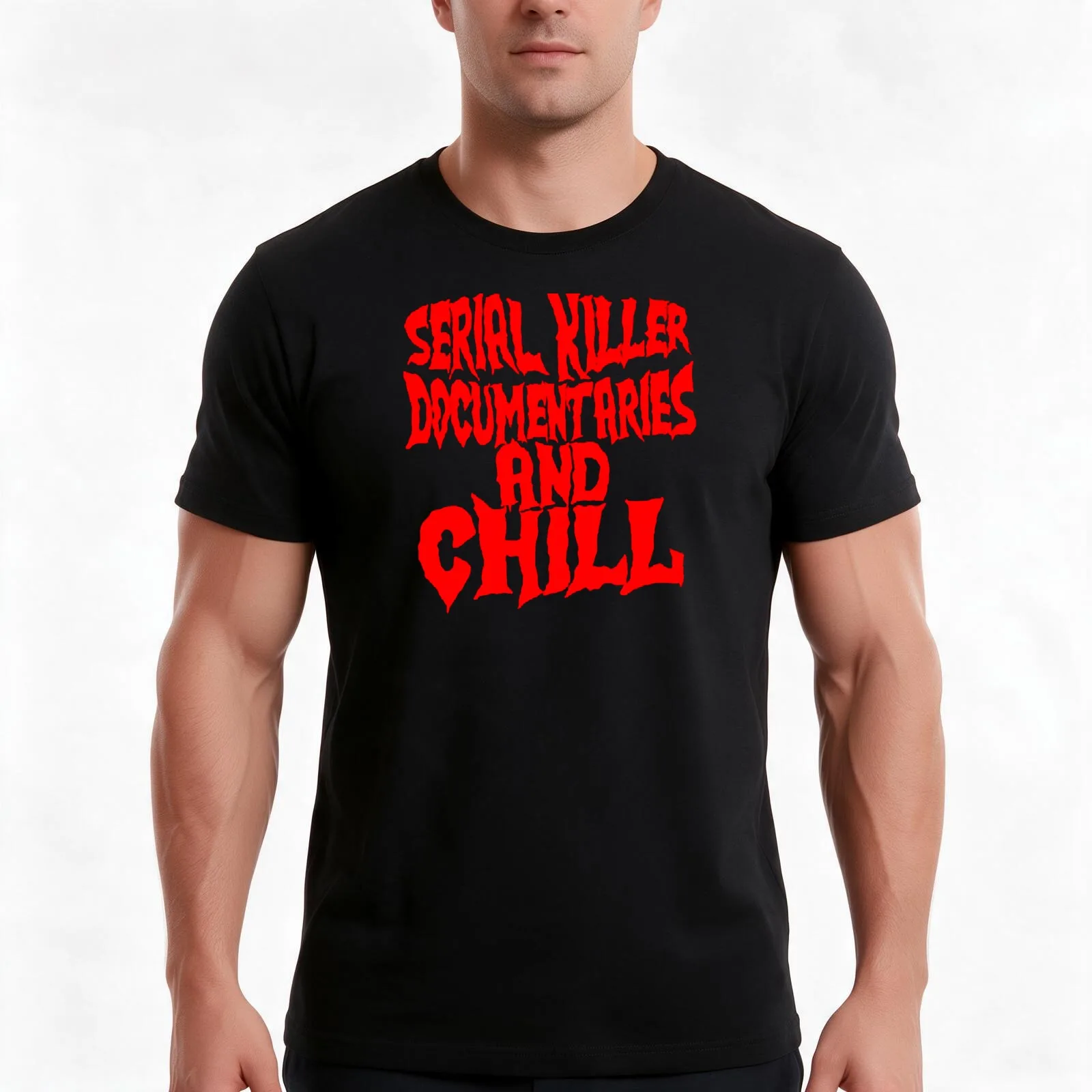Serial Killer Documentaries And Chill T-Shirt Summer Casual Cotton Tee Oversized Streetwear Tops Vintage Graphic Print