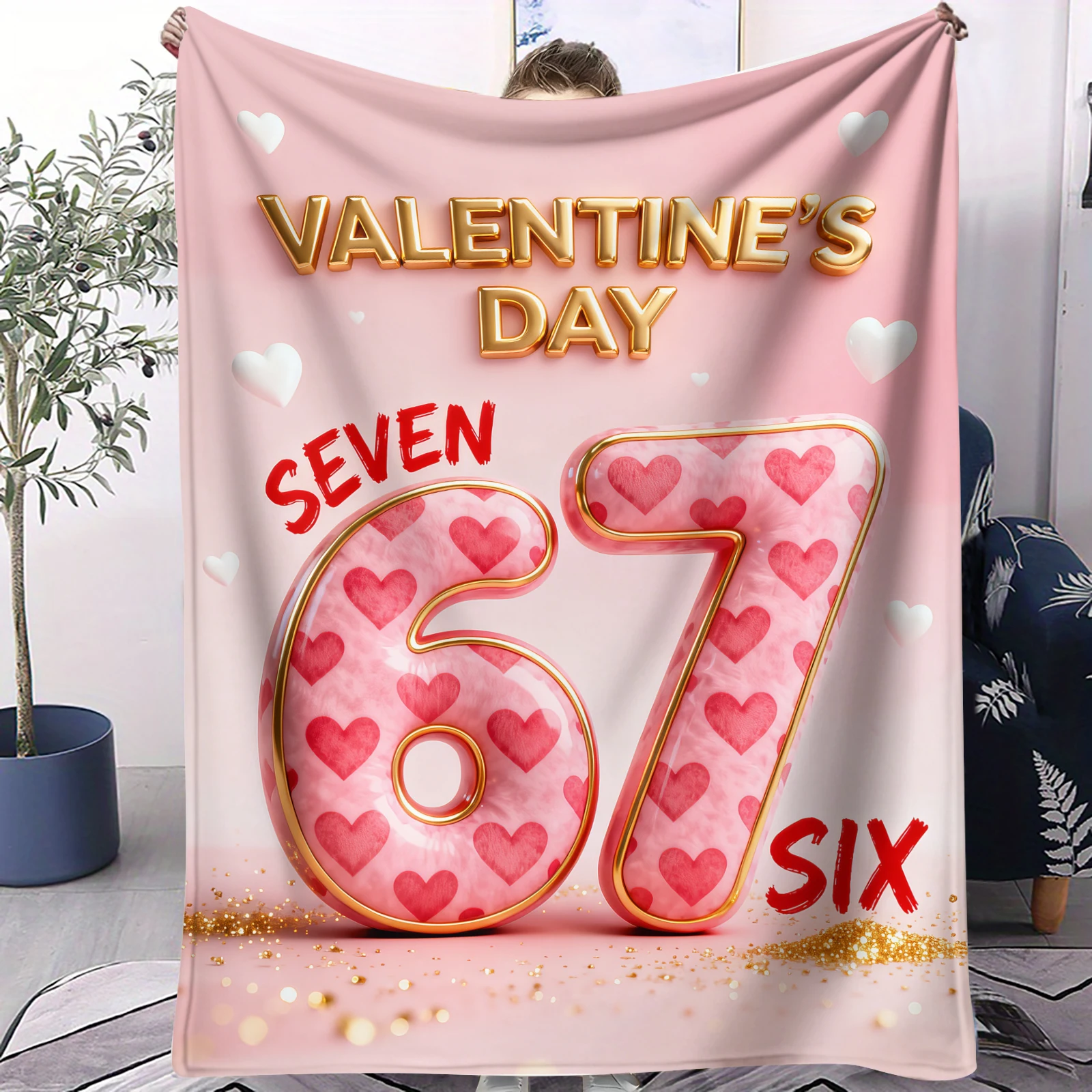 67 Six Seven manta de felpa romántica mantas súper suaves manta esponjosa decorativa para dormitorio sala de estar cama viaje Picnic regalo