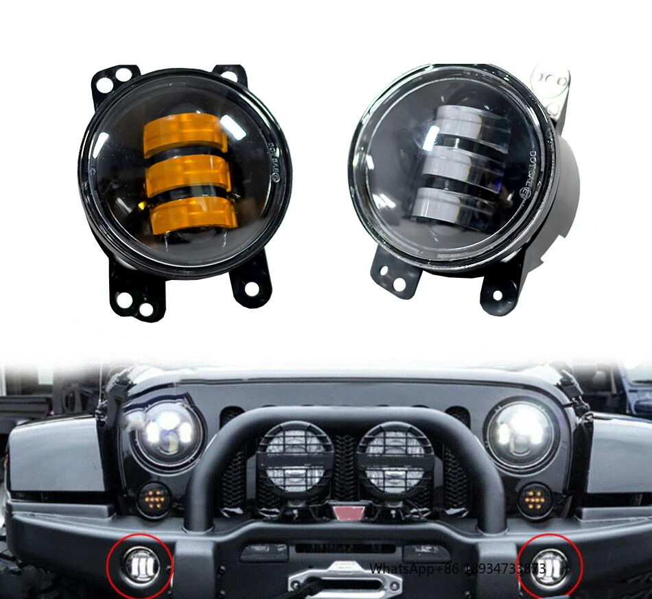 Brand new design wholesale price Auto car 12V LED Lamp Driving Off Road Fog Lights with  for Jeep Wrangle JK JL