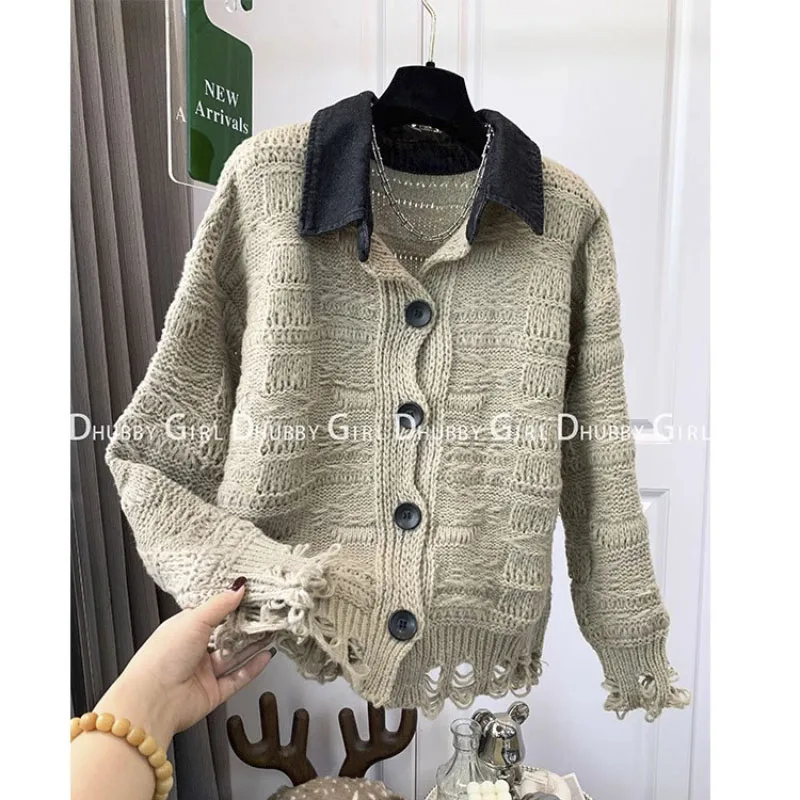 

Autumn/Winter Vintage Thick Sweater Chic Long Sleeve Sweater Girls Korean Fashion Tshirts Short Folds Tops For Women