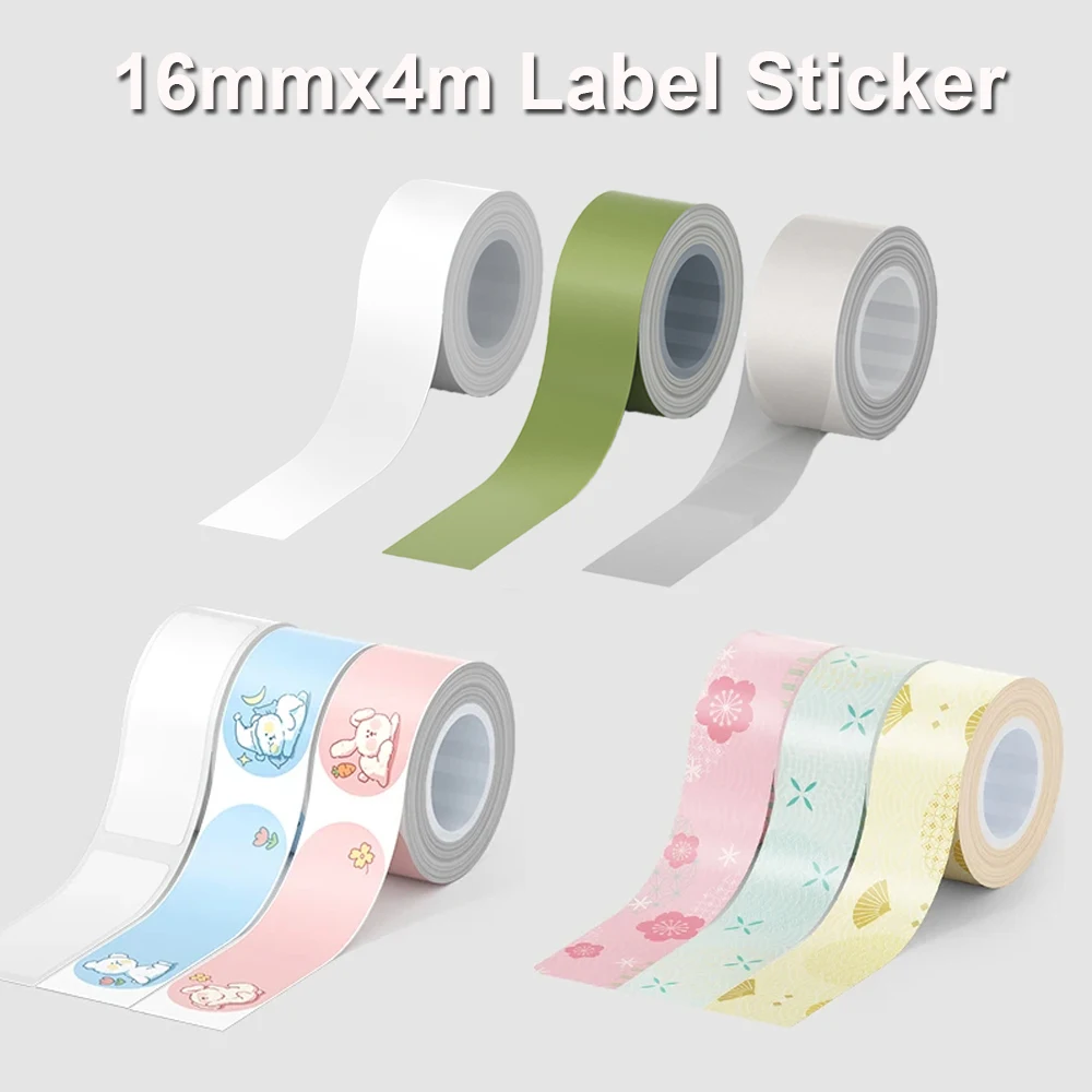 16mm*4m Label Tape For MakeID L1 Bluetooth Mini Thermal Label Printer L1-A Pocket Maker Inkless Printing DIY Print label Sticker