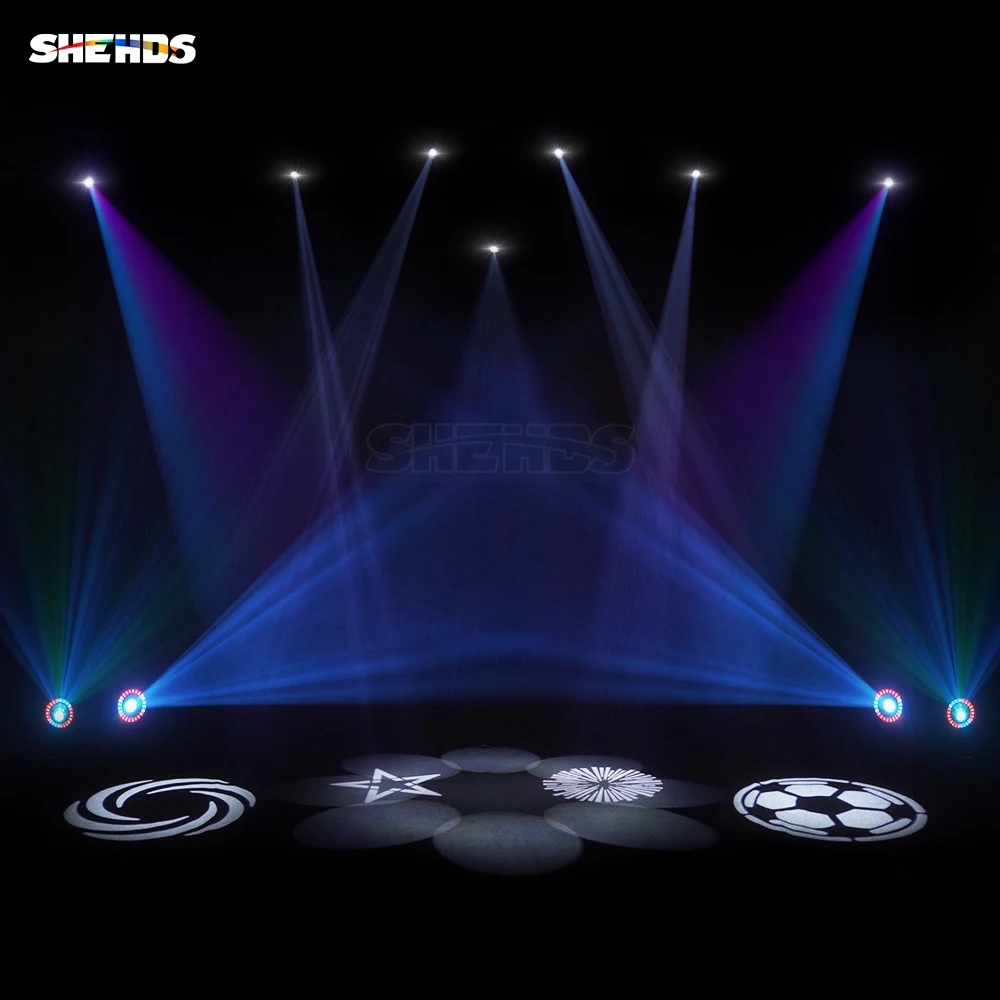 SHEHDS Flight Case With 8 Face Prisms LED Spot 160W Aperture Pattern Dynamic and Static Gobo Wheels Moving Head Light For Stage