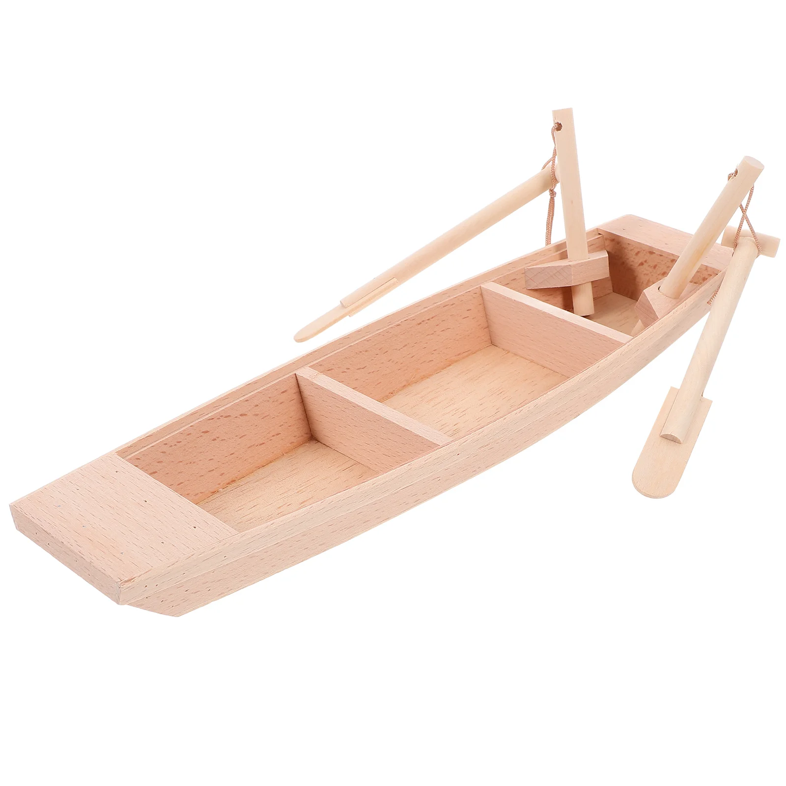 

Build Wooden Boat Model Serve Boats Wedding Khaki Bamboo Fishing Seaside Home Decor