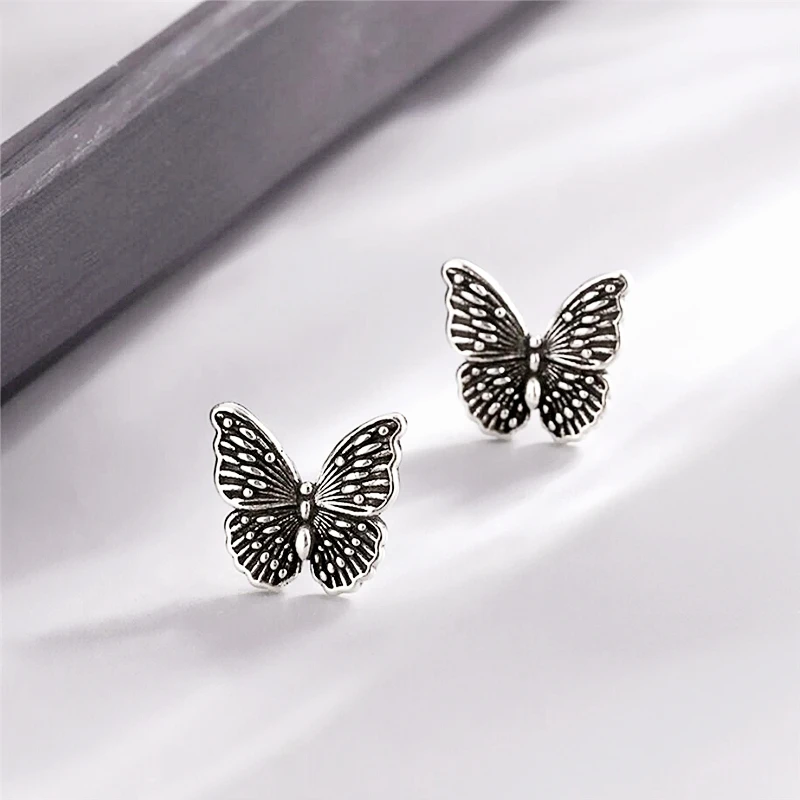 Sole Memory Retro Butterfly Literary Fresh 925 Sterling Silver Fashion Female Stud Earrings EA836