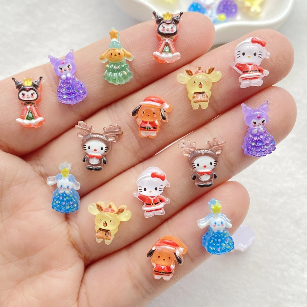 50 Pcs Resin Kawaii Mini Animal Series Flatback Rhinestones Figurines Nail Art Hairpin DIY Scrapbook Accessories Crafts