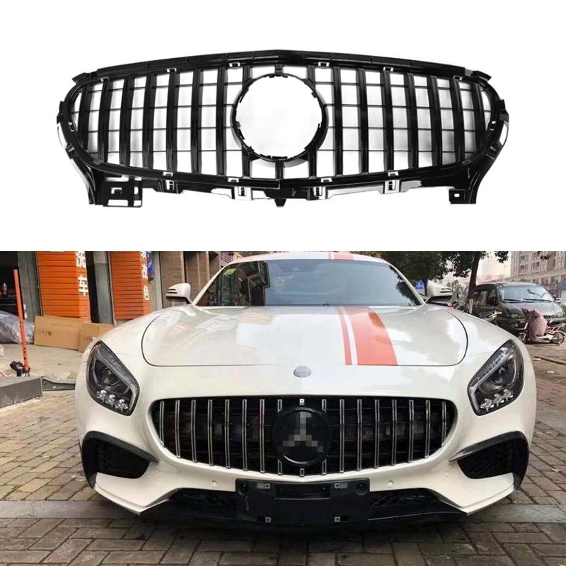 

For Mercedes Benz AMGs GT GTS W190 C190 R190 Coupe 2015-2017 Racing Facelift Car Front Bumper Grilles 2 Doors