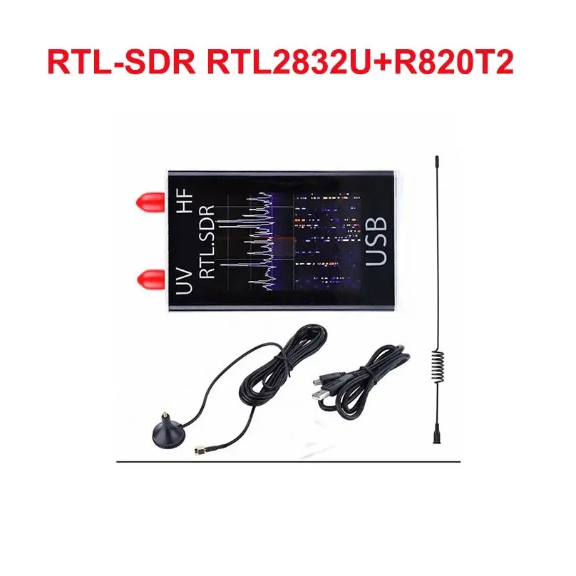 Radio Receiver 100KHz-1.7GHz Full-Band Software Radio USB RTL2832U+R820T U/V Antenna HF FM AM RTL-SDR RX IPEX Antenna Mini USB