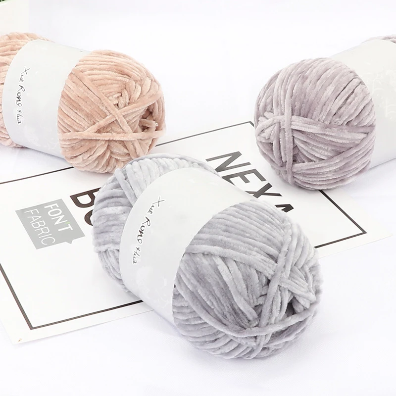 1Pc 100g Velvet Yarn for hand knitting Chenille Crochet Yarn soft threads line for Sweater scarf doll amigurumi 180m/7086i