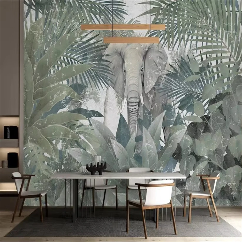 Custom Black white animal elephant Large 3D Mural Wallpaper Living Room Sofa Bedroom TV Background Photo Wall Paper art Stickers