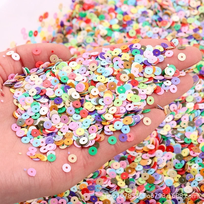 4mm 2000pcs Körlevél mesoporous tömör színben gyöngyök PVC Ingó- Gyöngyszem sequins 22 színe handmade DIY Hímzés Bé Nagybani