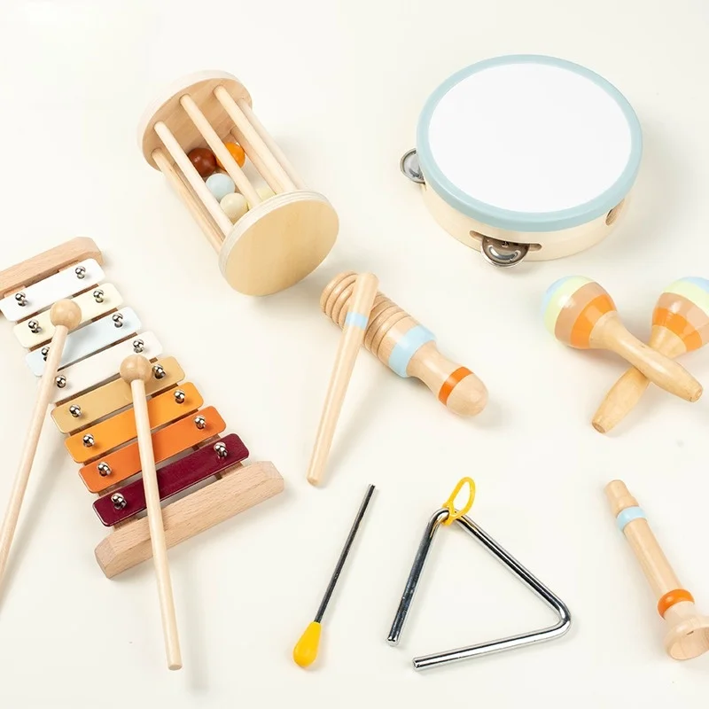 Instruments de musique en bois, jouets, Percussion d'éducation précoce pour enfants, sonnerie, éducation de la petite enfance, cloche de lit apaisante ﻿
